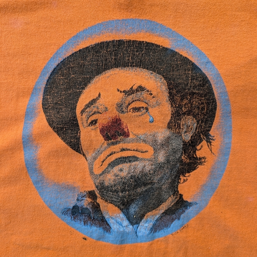 Rare Vintage Rick Embry Emmett Kelly Weary Willy Sad Orange Clown Sleep Shirt L - Picture 3 of 14